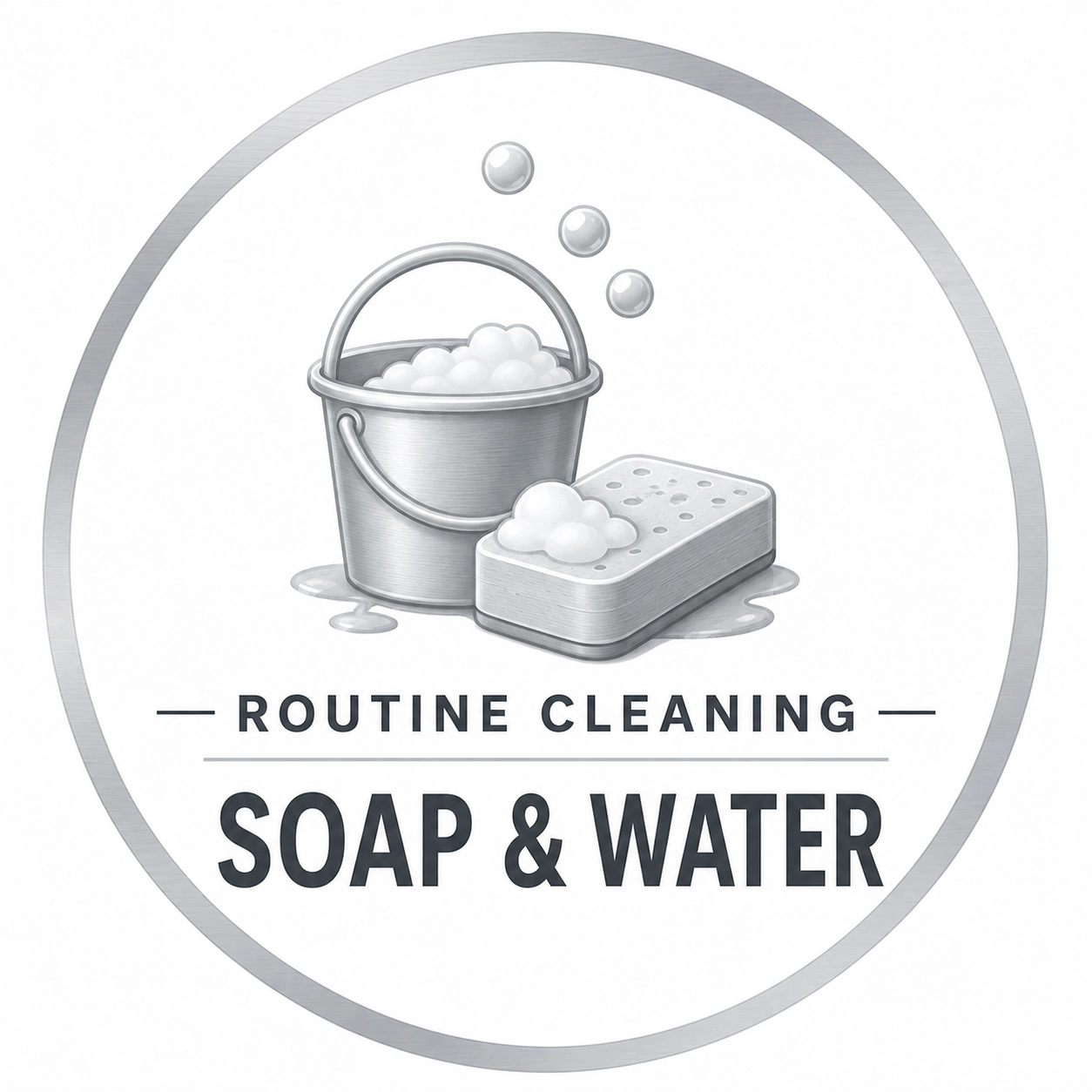 Routine Cleaning Soap and Water